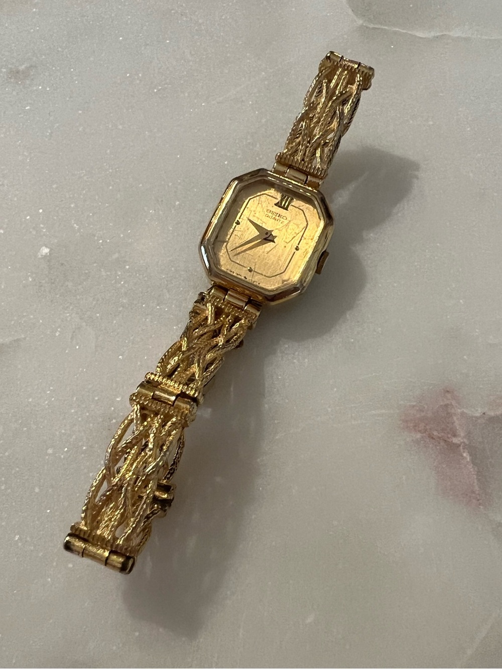 Seiko Gold Braided-Link Ladies Watch